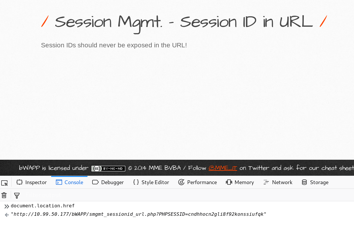 Session Management - Session ID in URL